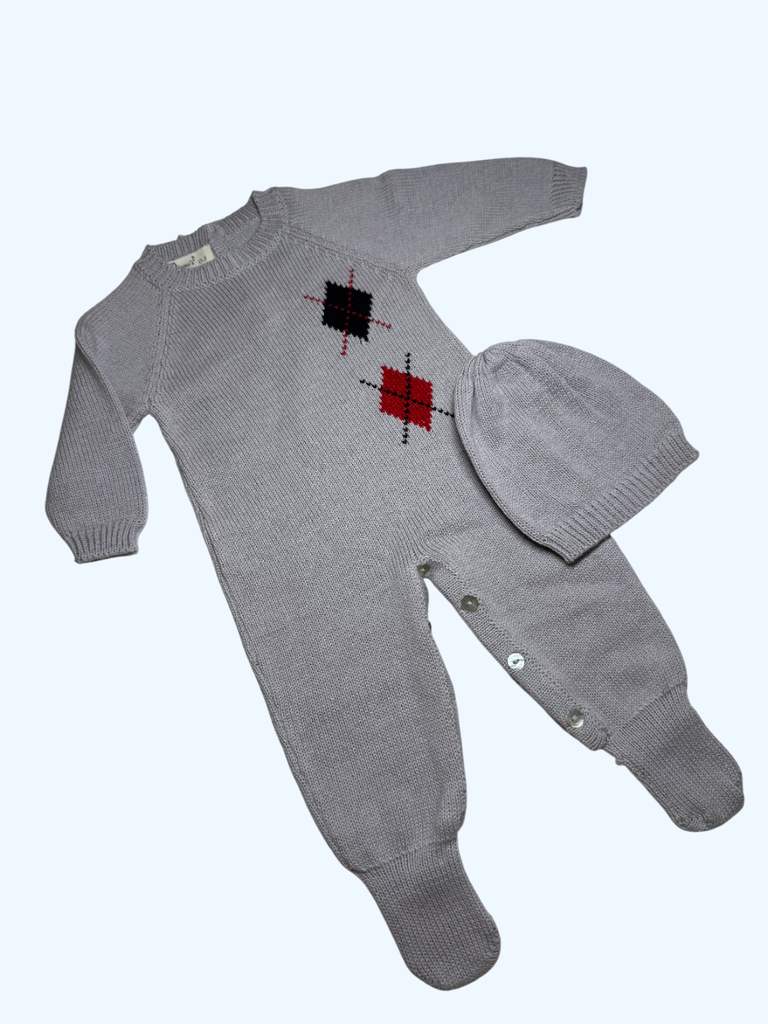 Enterizo gris - rombo